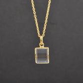 Crystal Quartz Necklace - Gemstone Necklace - 925 Silver - 11x14mm Step Cut Rectangle - Custom Jewelry - Jewelry For Mom - Gift For Writer